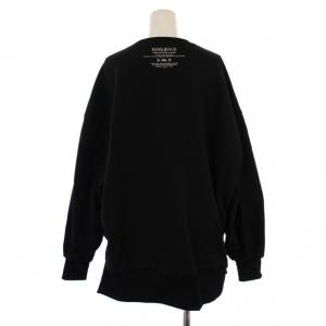 DOUBLE STANDARD CLOTHING スウェット トレーナー プルオーバー 長袖 クルーネック ベア ワッペン 裏起毛 F 黒 0508-000-224