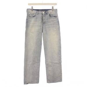 BARDOT WIDE デニムパンツ ジーンズ ボタンフライ ストレート ストレッチ USED加工 W27