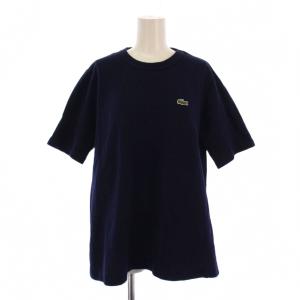 Tシャツ カットソー 半袖 クルーネック 鹿の子生地 ロゴ刺繍 38 紺 TF110LJ /BM