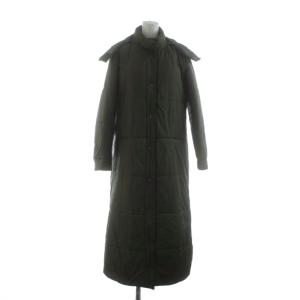 中綿コート ロング ジップアップ フード ファー 40 カーキ 840100529 /KU