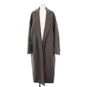 トップリバーチェスターコート アウター ロング丈 前開きトッパー ワンカラー ウール 38 グレー 300AA130-0840