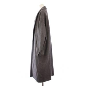 ENFOLD トップリバーチェスターコート アウター ロング丈 前開きトッパー ワンカラー ウール 38 グレー 300AA130-0840