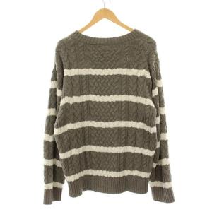 gelato pique ルームウェア ボーダー セットアップ 長袖 パンツ F グレー 白 205068 /G