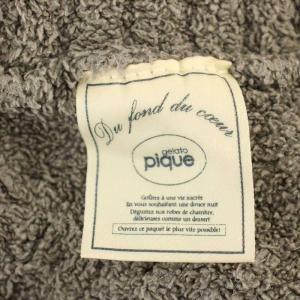 gelato pique ルームウェア ボーダー セットアップ 長袖 パンツ F グレー 白 205068 /G