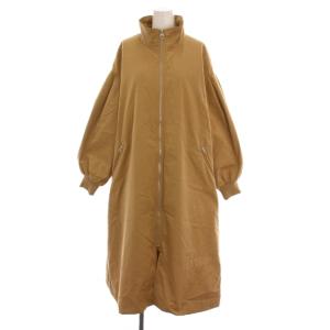 22AW 中綿袖ボリュームコート ジップアップ アウター 38 ベージュ /YM
