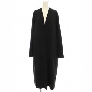 25SS トリアセジョーゼット Vネック コート 38 ブラック 25020500403010