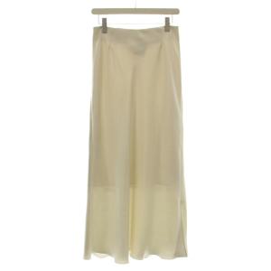 25AW ダブルサテンスカート ロング フレアスカート 40 白 ホワイト 25060900933130