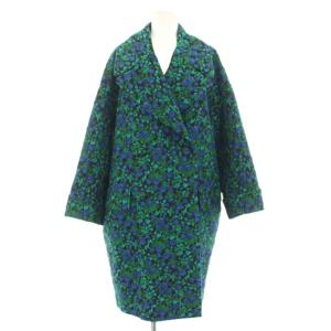 チェスターコート 花柄 刺繍 36 グリーン ブラック 232101