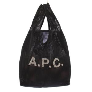 トートバッグ ハンドバッグ メッシュ ロゴ プリント 黒 ブラック /BB