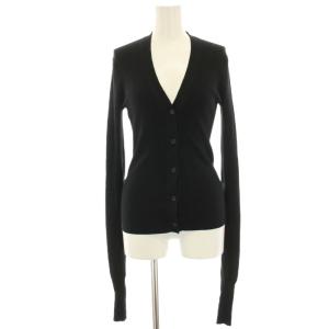 REFINE ORHILA N ニットカーディガン リブ 長袖 ロングスリーブ ウール S 黒 ブラック