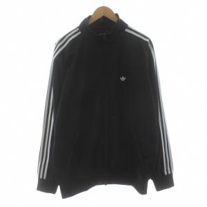 トラックジャケット ブルゾン ジャージ ジップアップ ロゴ刺繍 L 黒 ブラック IK9148 /KU