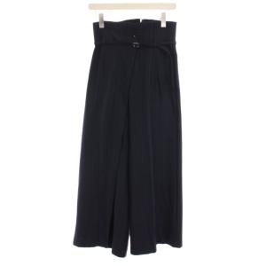 24AW HAKAMAツイルハイウエストパンツ ストライプ ワイド 3 紺 144540012 /YM