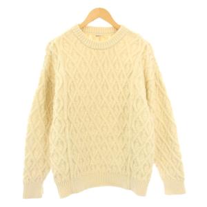HARD TWIST MERINO ARAN KNIT P/O ウール 0 アイボリー