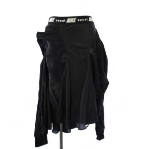 SACAI 再構築ナイロンスカート 変形 M ブラック CD6299-012