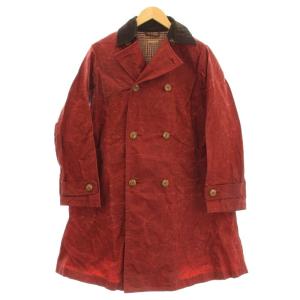 オイルコーティングコート ダブル ロングコート S 赤 レッド /G