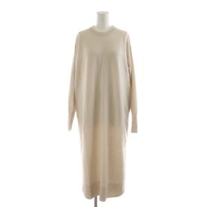 23AW ウールカシミヤ ニットワンピース ロング 長袖 38 ベージュ /RR