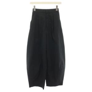 ワイドパンツ カーブパンツ イージーパンツ ウエストゴム ジップフライ 36 黒 ブラック 522310704201-01