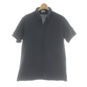 ポロシャツ 2 紺 ネイビー 半袖 ボタンダウンカラー 無地 /AU
