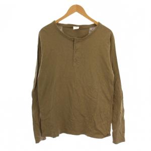 Tシャツ カットソー 長袖 ヘンリーネック 2 カーキ /BM