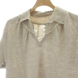 KAPITAL Tシャツ 麻 リネン ベージュ 半袖 裾スリット /AU