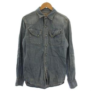 デニム ウエスタンシャツ 長袖 USED加工 2 インディゴ /BM