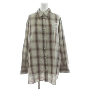 CANDY STOCK 25SS CANDYビジューチェックシャツ 長袖 ラインストーン装飾 F 水色