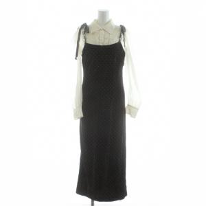 L.B CANDY STOCK 24AW ブラウスセットビジューベロアキャミワンピース 2点セット 長袖