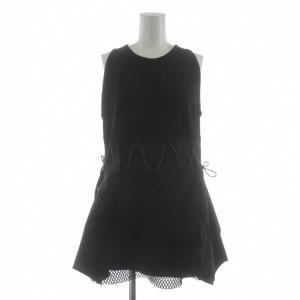 25AW VOLUME BALLOON TOP チュニック カットソー ノースリーブ 切替 38 黒 ブラック