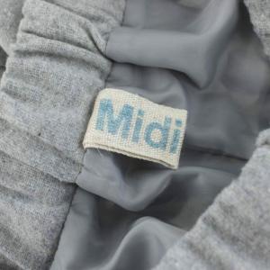 MidiUmi イージーパンツ ワイド クロップド タック ウール混 グレー /KU