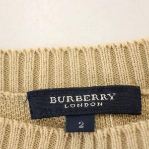 BURBERRY LONDON ニット 鹿の子 長袖 カットソー 2 ベージュ FBA22-129-40 /G