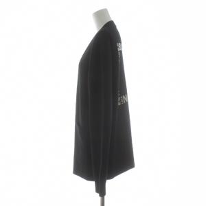 BURBERRY バックインターシャ カーディガン ウール S ブラック 8055956