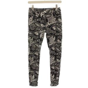 HYSTERIC GLAMOUR SUPER HYS柄 リバーシブルスウェットパンツ 総柄 転写プリント スキニー F 黒 ブラック 紺