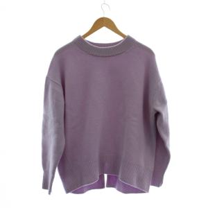 セレニティ プルオーバー ニット ウール F パープル クルーネック 長袖 バックスリット /JP