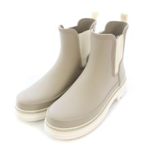 HUNTER リファインドスティッチディテールチェルシーブーツ 長靴 レインブーツ ショート サイドゴア 厚底 UK6
