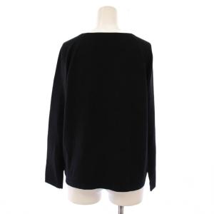 dama collection カットソー 長袖 ボートネック 無地 ワンカラー ストレッチ L 黒 ブラック /BB