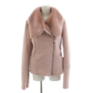 フェイクムートンジャケット ファー アウター 38 ピンク B23QG /AN48