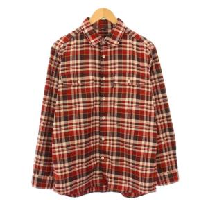 カジュアルシャツ 長袖 レギュラーカラー チェック柄 M 赤 レッド /BB