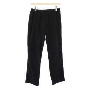 スラックスパンツ イージー ウエストゴム ストレッチ ワンカラー ロゴ L 黒 ブラック /BB