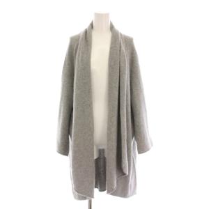 カシミヤ カーディガン ニット 羽織り 長袖 M 3L グレー /YM