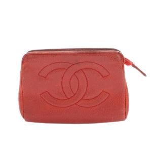 小銭入れ コインケース ポーチ レザー ココマーク 赤 レッド /YT OH