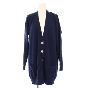 ニットカーディガン カシミヤ M ネイビー