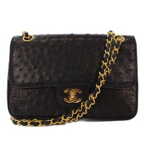 オーストリッチ ココマーク ターンロック ショルダーバッグ 11番台 ブラック