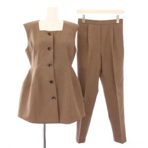 22AW ペプラムセットアップ ベスト ジレ イージーパンツ 38 茶 CWFO224014 /KH
