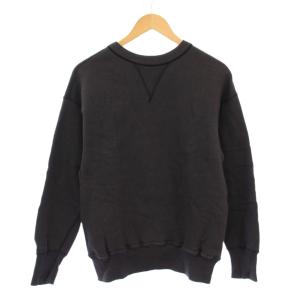両Vガゼット スウェット トレーナー 長袖 クルーネック 裏起毛 ストレッチ ワンカラー 38 チャコールグレー