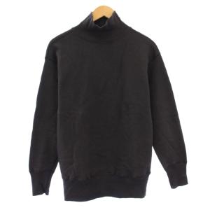 スウェット トレーナー タートルネック 長袖 ストレッチ 裏起毛 ワンカラー 無地 38 チャコールグレー