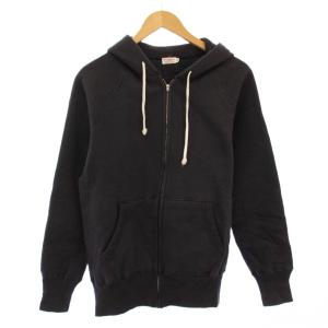 ジップアップパーカー ジャケット スウェット 裏起毛 ワンカラー 40 黒 ブラック /BB