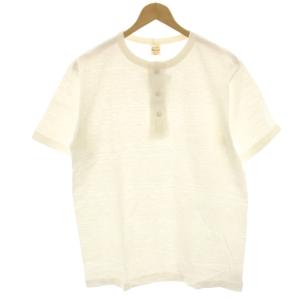 タグ付き Tシャツ カットソー 半袖 ヘンリーネック M 白 ホワイト /HN