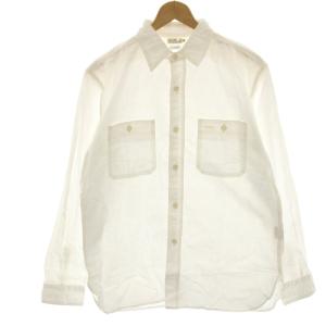 LOOSE カジュアルシャツ ステッチ 長袖 38 白 ホワイト /HN