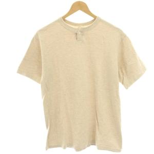 カットソー Tシャツ ヘンリーネック 半袖 M ベージュ /HN