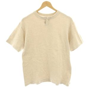 カットソー Tシャツ 半袖 ヘンリーネック M ベージュ /HN